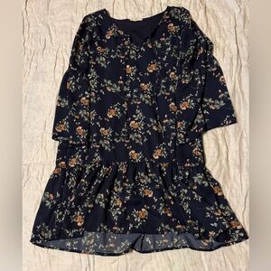 Entro Navy Floral dress or tunic size sm